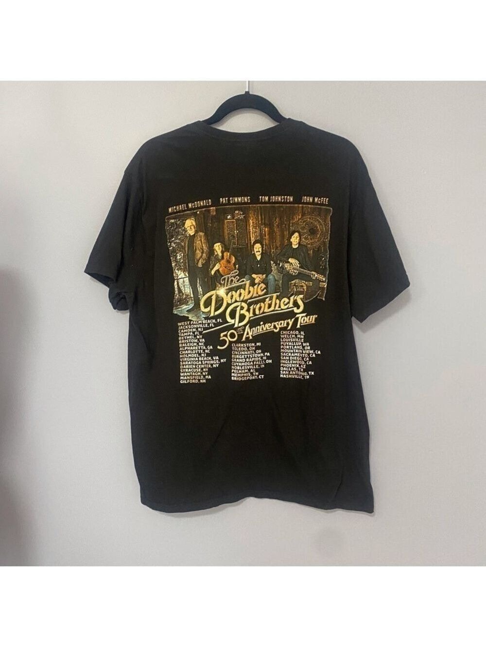 The Doobie Brothers 50th Anniversary Tour 2022 Black Band Tee Size XL